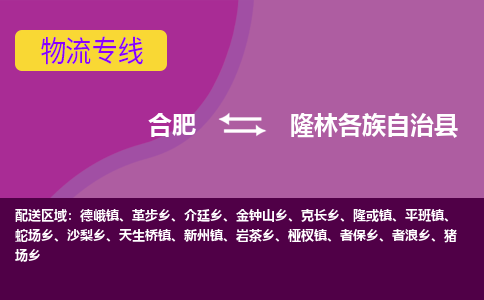 合肥到隆林各族自治物流公司_合肥到隆林各族自治物流专线_合肥至隆林各族自治货运公司