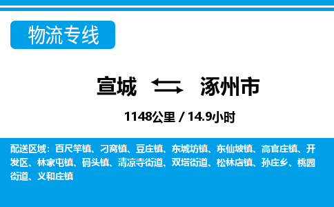 宣城到涿州物流公司-宣城至涿州物流专线-专接/整车零担